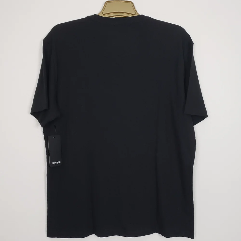 True Religion Mens Buddha Face Crew T-Shirt Size XXL Jet Black